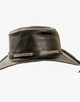 Bison | Mens Bison Leather Packable Outback Hat