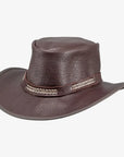Bison | Mens Bison Leather Packable Outback Hat