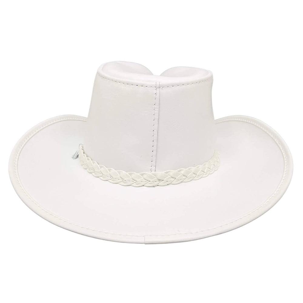Blizzard White Leather Cowboy Hat by American Hat Makers back view