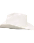 Blizzard White Leather Cowboy Hat by American Hat Makers side view