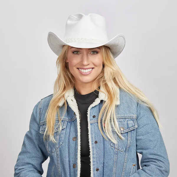 Blizzard | Womens White Leather Cowgirl Hat – American Hat  display picture 3