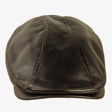 Bookie | Womens Brown Leather Flat Cap