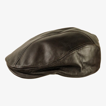 Bookie | Womens Brown Leather Flat Cap