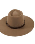boone khaki fedora hat back view