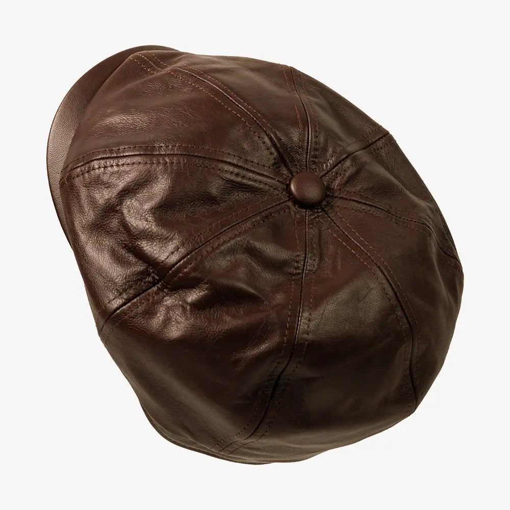Bourbon St | Mens Brown Leather Cap