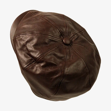 Bourbon St | Mens Brown Leather Cap