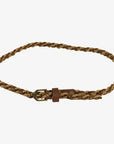 Braidy | Braided Leather Hat Band with Brass Buckle