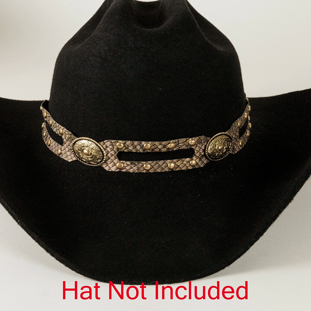 Brassy Hatband on a Black Hat