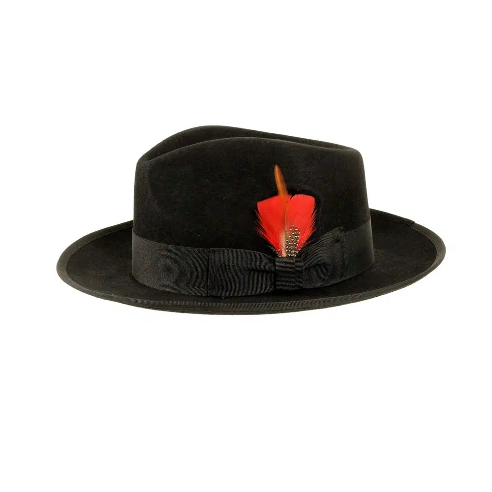 Broadway | Mens Black Felt Fedora Hat – American Hat Makers display picture 2