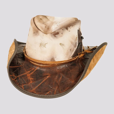 Calamity | Mens Distressed Genuine Leather Cowboy Hat  display picture 1