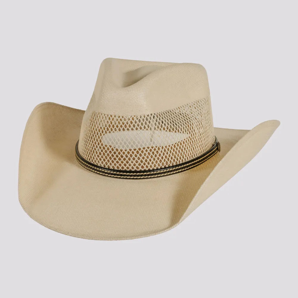 Caleb | Mens Vented Crown Canvas Western Cowboy Hat