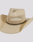 Caleb | Mens Vented Crown Canvas Western Cowboy Hat