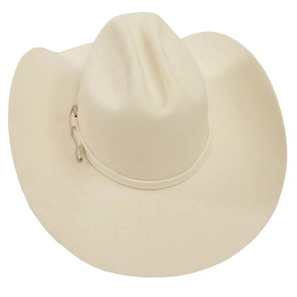 cattleman white cowboy hat top view