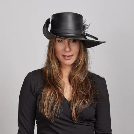 Chapeau D'équitation Barnstable – Cuir Et Daim Noir, Taille Moyenne, Fermeture éclair, Occasion