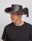 Cavalier Feather | Mens Renaissance Fair Leather Hat