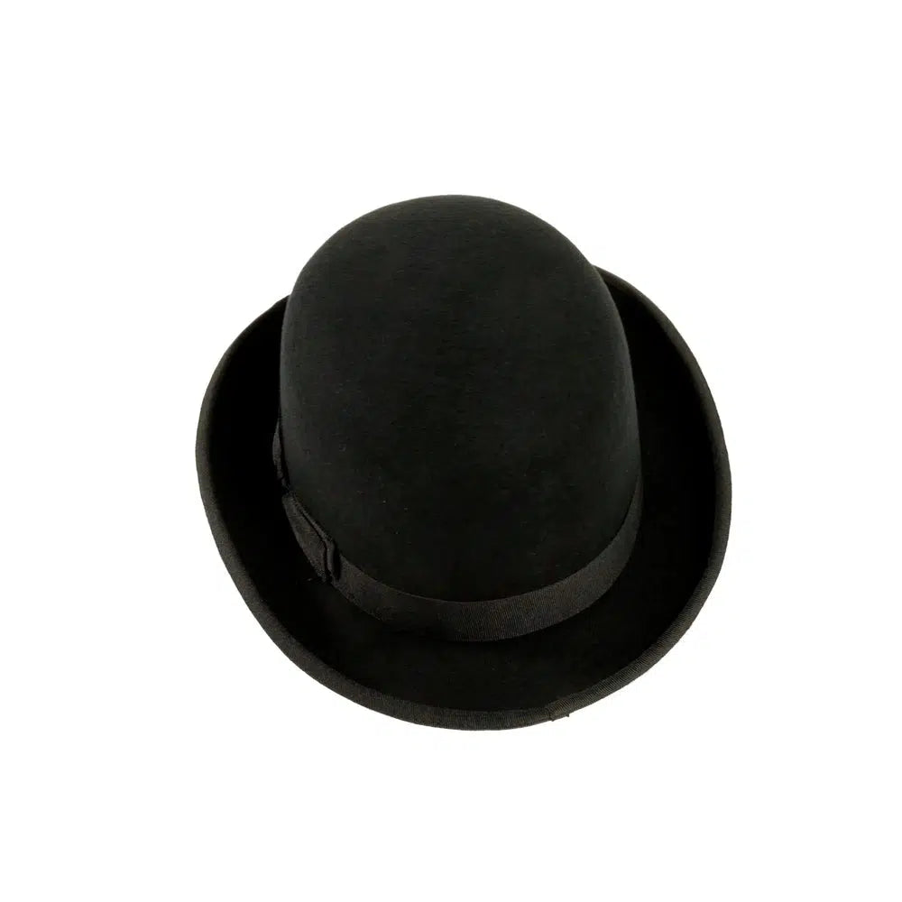 chaplin black felt hat back view