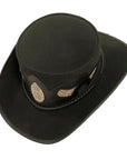 charmer black leather top hat top view
