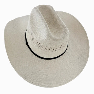 Chase | Mens Cream Toquilla Straw Curled Panama Cowboy Hat