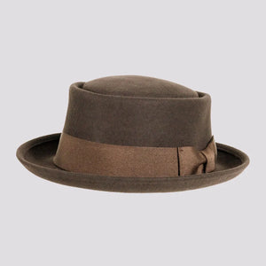 Chi-Town | Womens Brown Crushable Wool Felt Pork Pie Hat