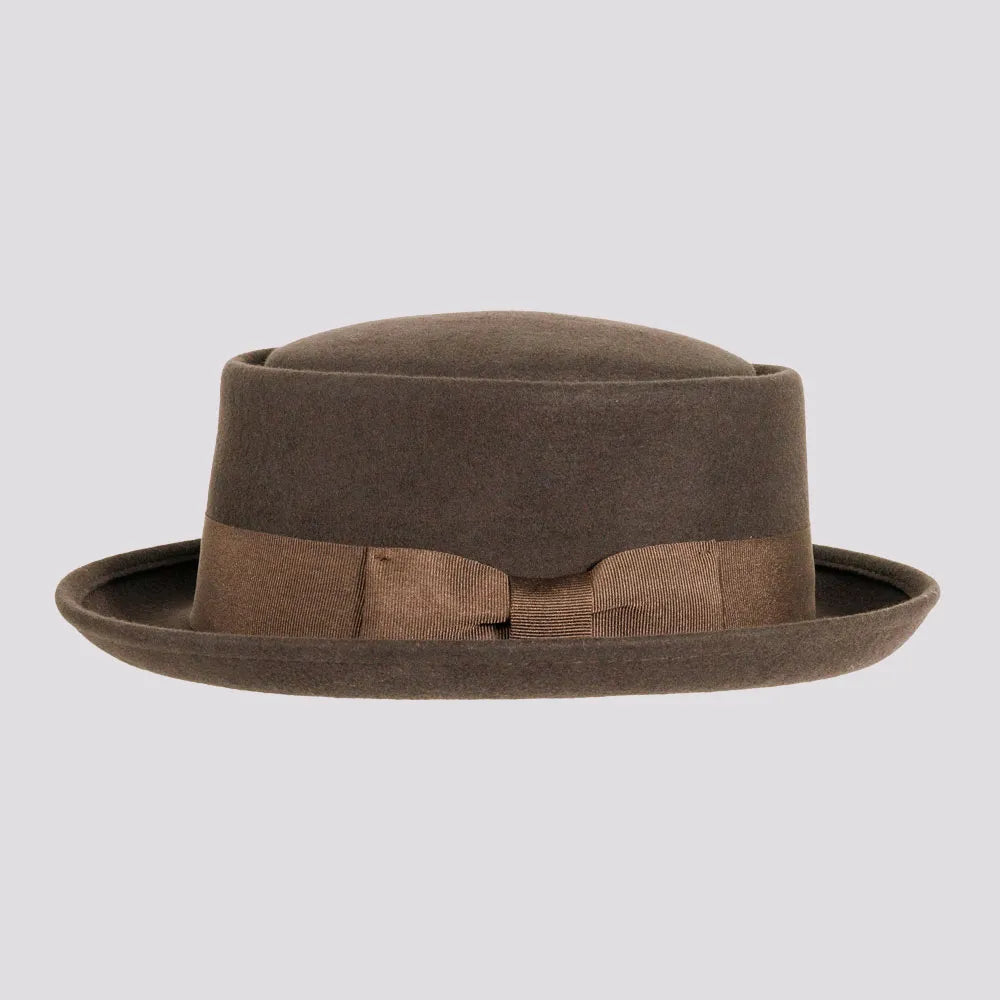 Chi-Town | Womens Brown Crushable Wool Felt Pork Pie Hat