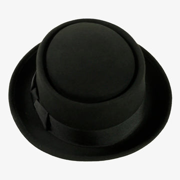 Chi-Town | Womens Black Crushable Wool Felt Pork Pie Hat