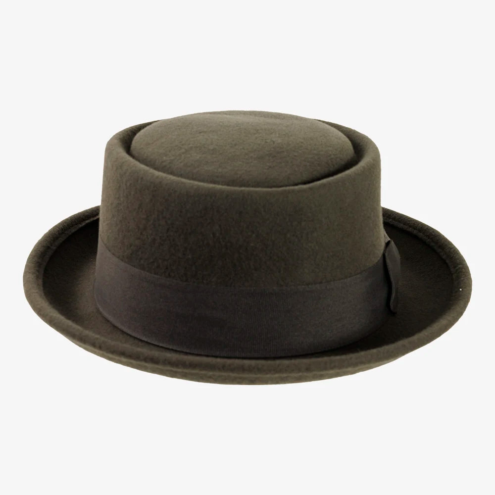Chi-Town | Womens Gray Crushable Wool Felt Pork Pie Hat
