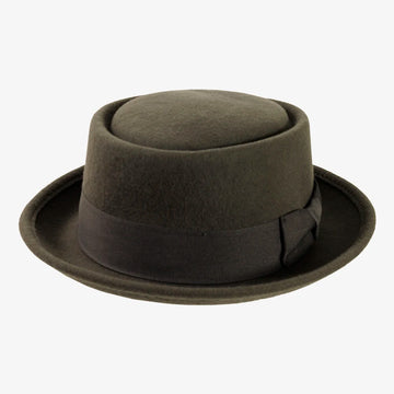 Chi-Town | Womens Gray Crushable Wool Felt Pork Pie Hat