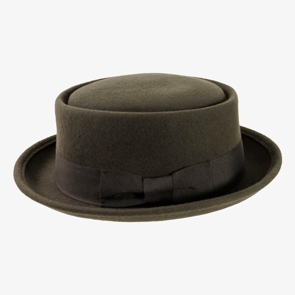 Chi-Town | Womens Gray Crushable Wool Felt Pork Pie Hat