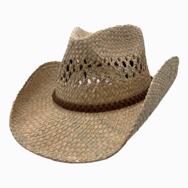 Coastal | Womens Seagrass Western Curl Pinch Front Straw  display picture 2