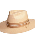 Corinth Ivory Wide Brim Straw Fedora by American Hat Makers angled view