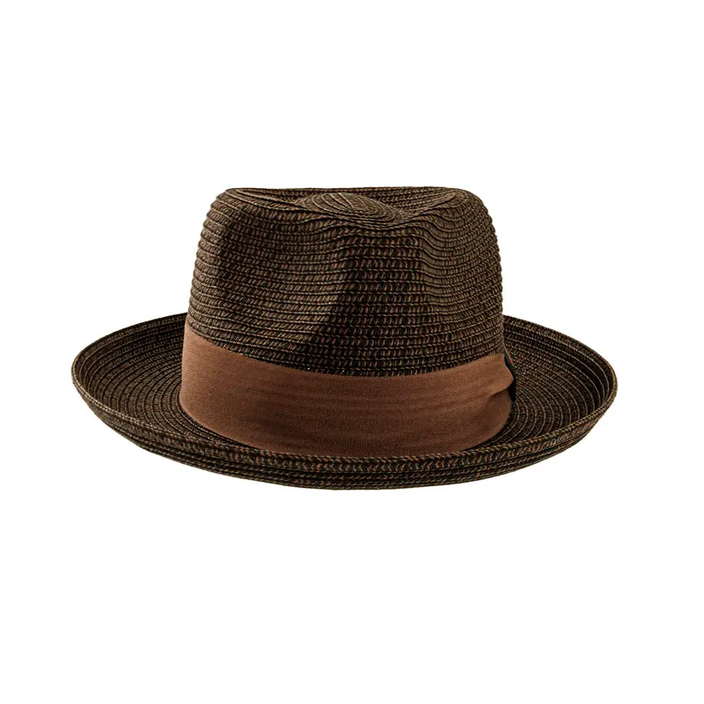 Coronado Brown Straw Sun Hat Front View