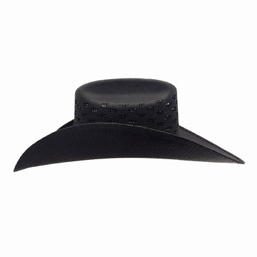 Coyote | Womens Black Bangora Straw Cattleman Crown Cowgirl Hat