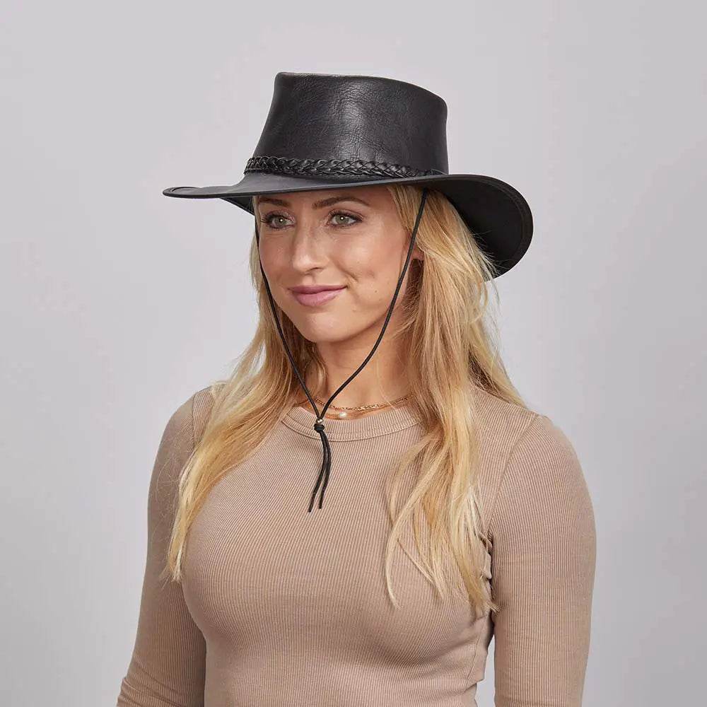 Crusher | Womens Leather Crushable Outback Hat – American Crusher | Womens Leather Crushable Outback Hat – American