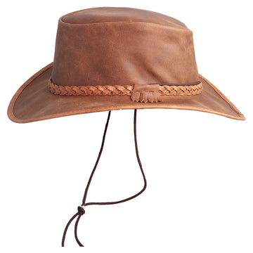 Crusher | Mens Copper Crushable Leather Outback Hat