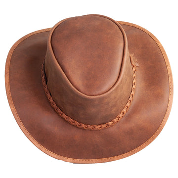 Crusher | Mens Copper Crushable Leather Outback Hat