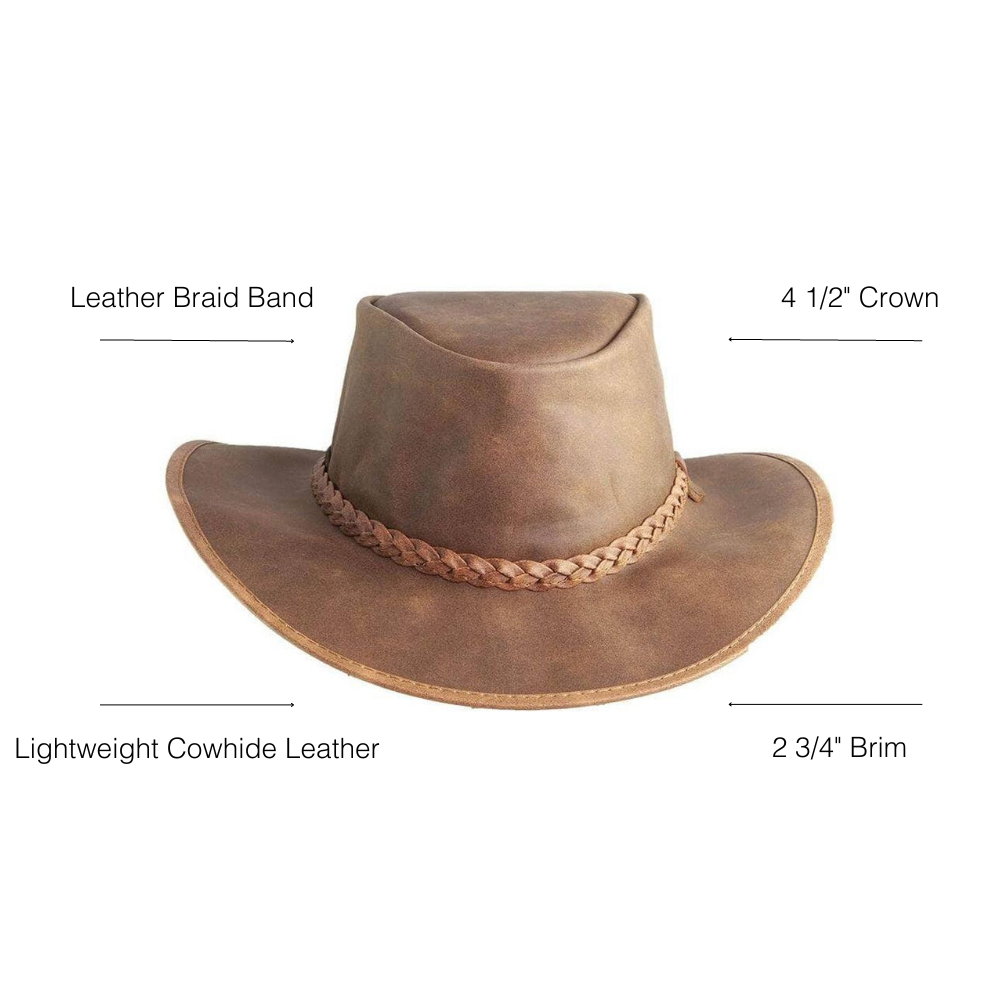Women's Weatherproof Crusher Outback Leather Hat - American Hat Makers