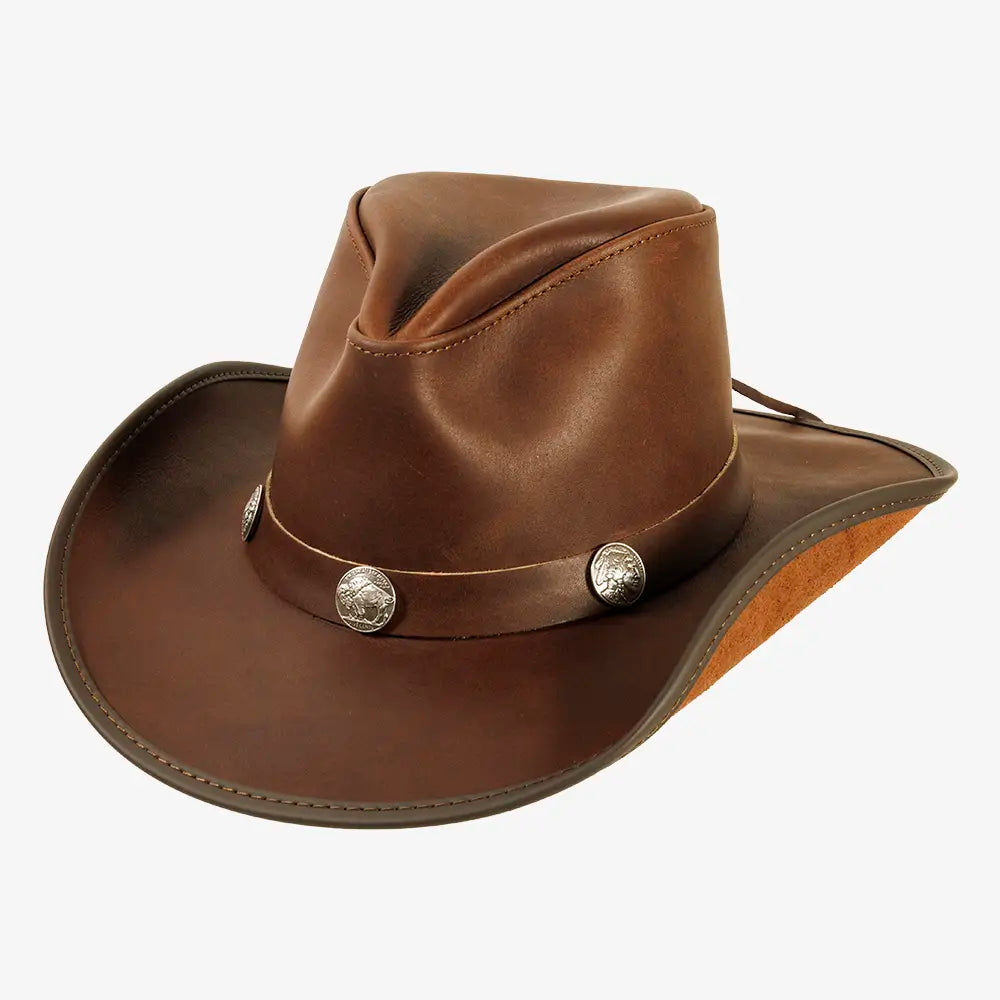 Cyclone | Mens Chestnut Leather Cowboy Hat