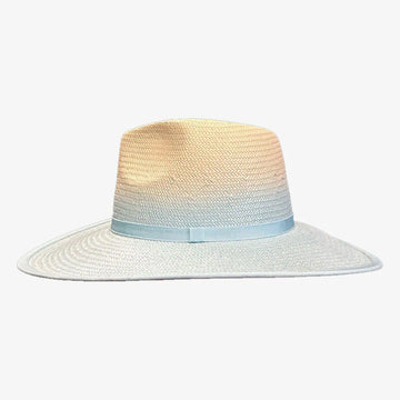 Day Tripper | Womens Baby Blue Straw Wide Brim Sun Hat