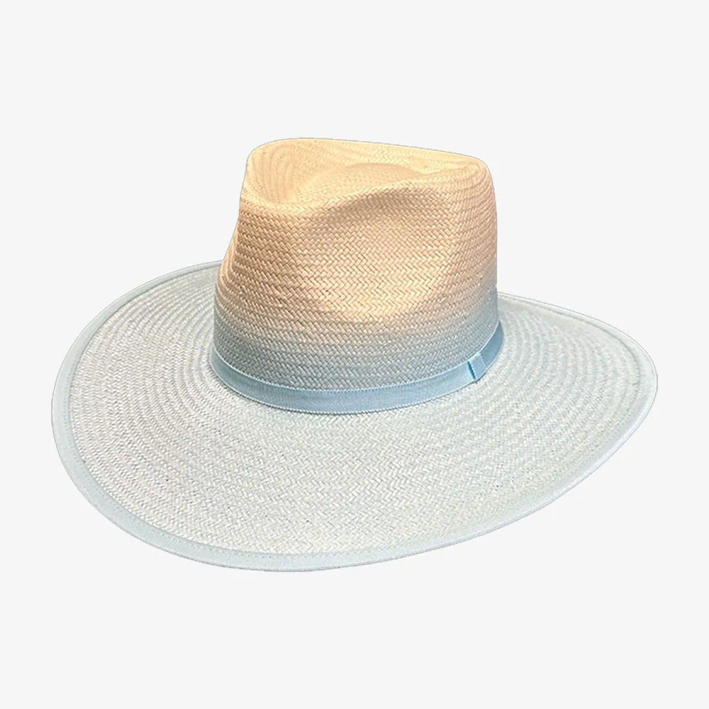 Day Tripper | Womens Baby Blue Straw Wide Brim Sun Hat