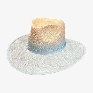 Day Tripper | Womens Baby Blue Straw Wide Brim Sun Hat