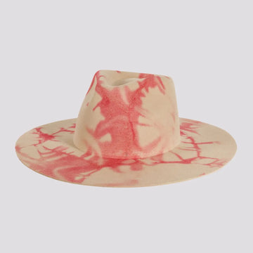 Demi | Womens Pink Tie Dye Wool Felt Fedora Hat