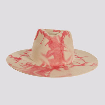 Demi | Womens Pink Tie Dye Wool Felt Fedora Hat