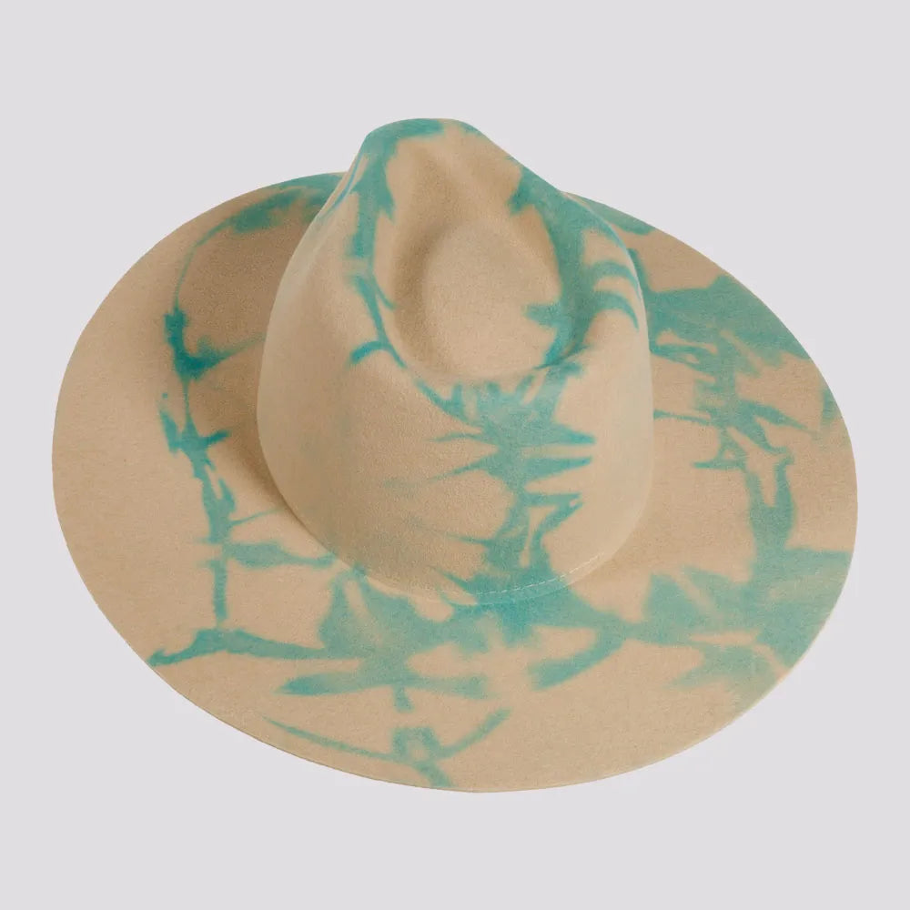 Demi | Womens Tie Dye Wool Felt Fedora Hat