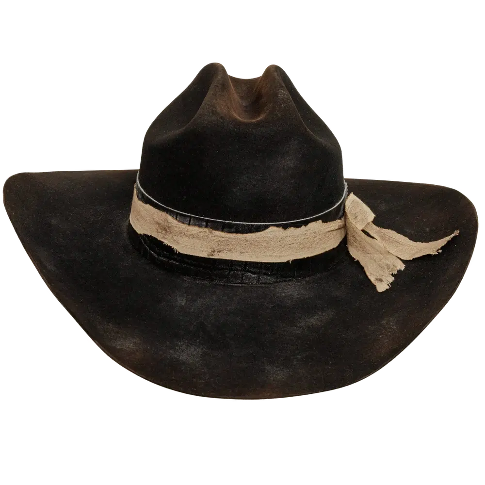 dirty cantina black cowboy hat front view