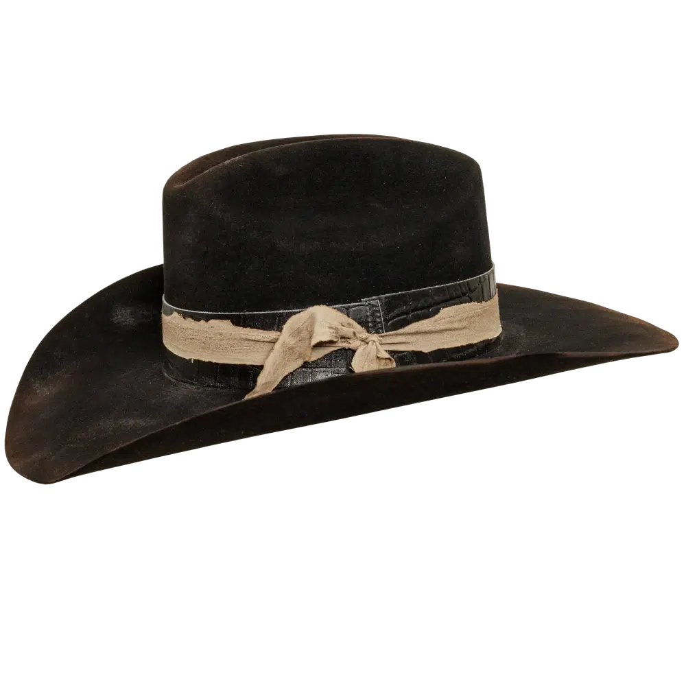 dirty cantina black cowboy hat side view