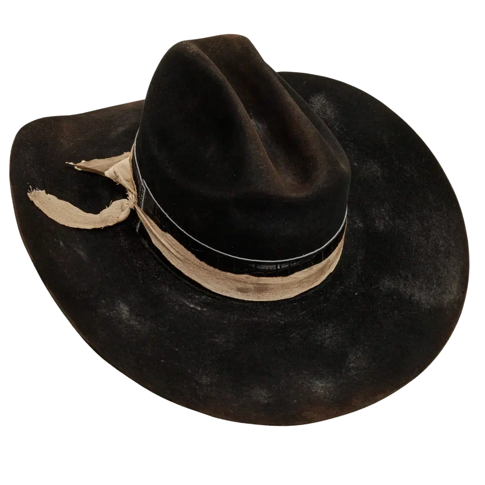 dirty cantina black cowboy hat back view