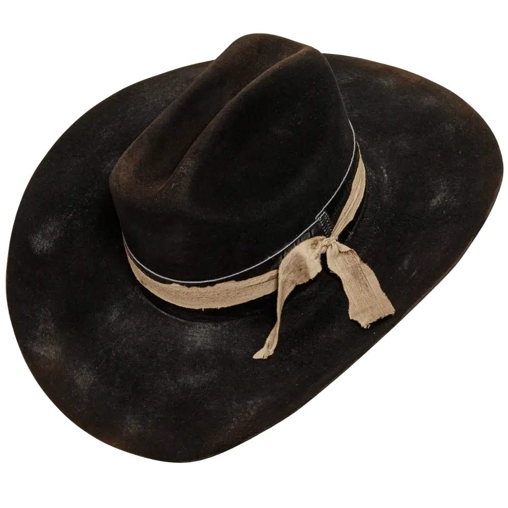 dirty cantina black cowboy hat angled right view