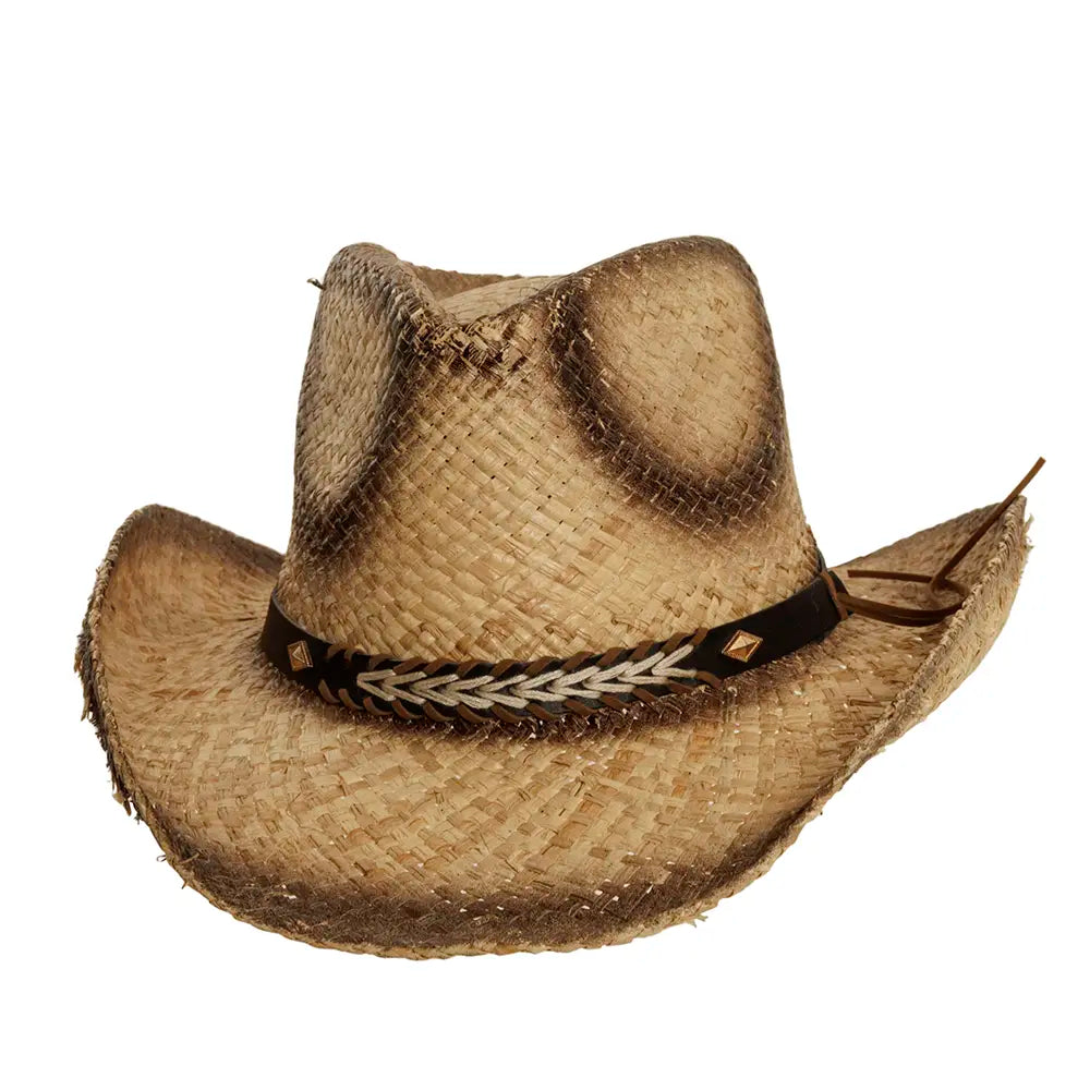 Dodge Natural Straw Cowboy Hat Angled View