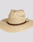 Dover | Womens Bangora Straw Flat Brim Pinch Front Sun Hat