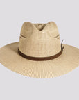 Dover | Womens Bangora Straw Flat Brim Pinch Front Sun Hat